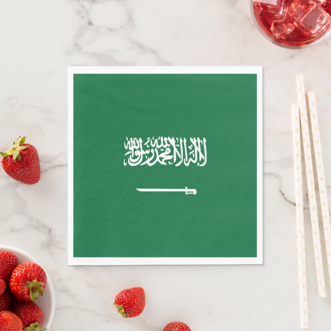 Saudiarabien flagga pappersservett (Insitu)