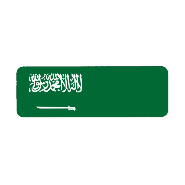 Saudiarabien flagga returadress etikett (Framsidan)
