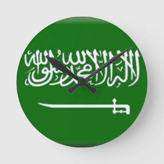 Saudiarabien flagga rund klocka