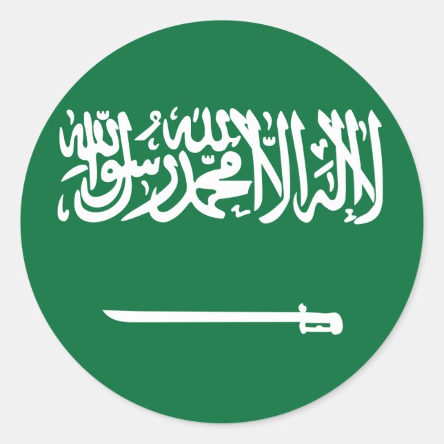 Saudiarabien Flagga Runt Klistermärke (Framsida)