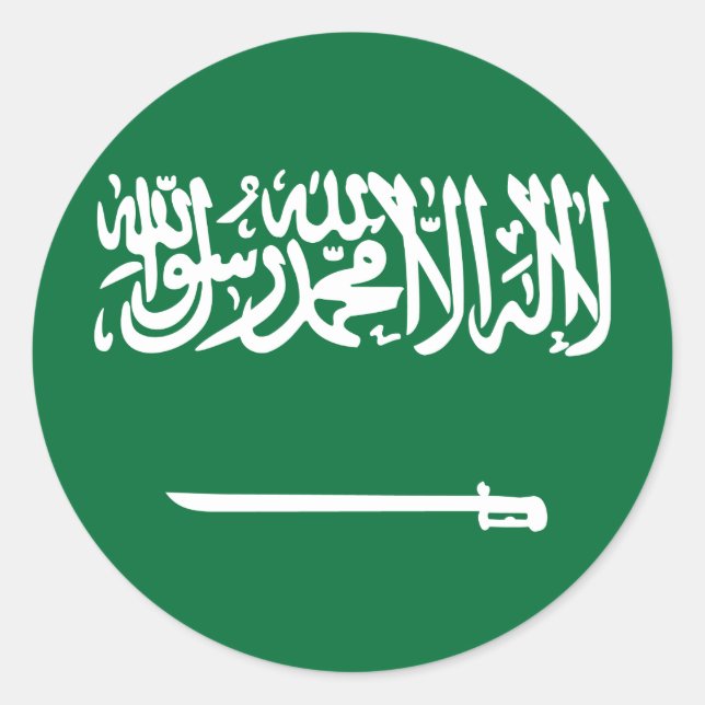 Saudiarabien Flagga Runt Klistermärke (Framsida)