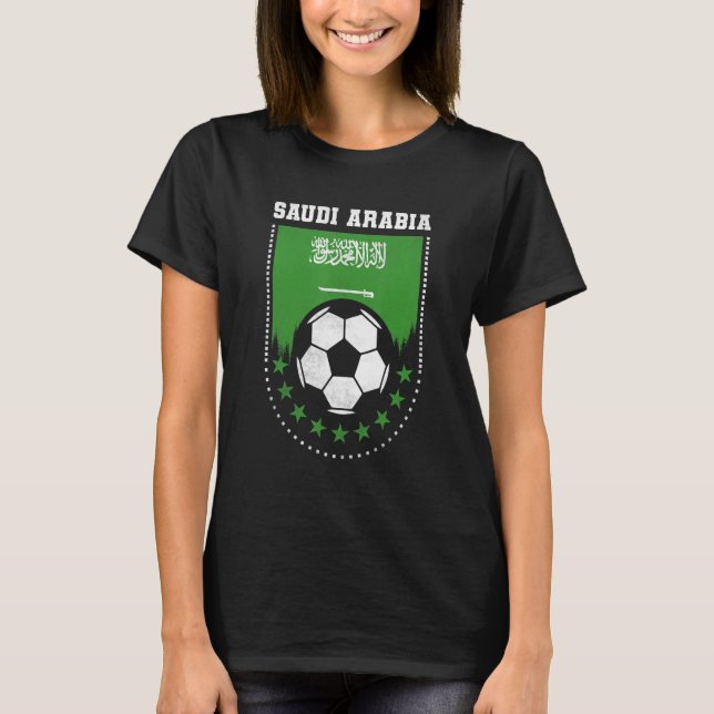 Saudiarabien Flagga Soccer Fläkt T Shirt (Framsida)