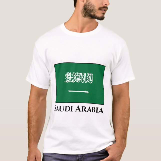 Saudiarabien Flagga T Shirt (Framsida)