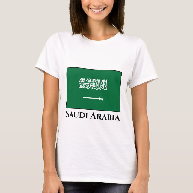 Saudiarabien Flagga T Shirt (Framsida)