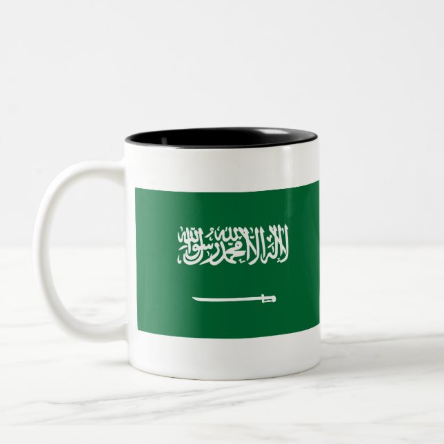 Saudiarabien Flagga Två-Tonad Mugg (Vänster)