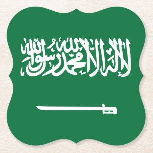 Saudiarabien Flagga Underlägg Papper