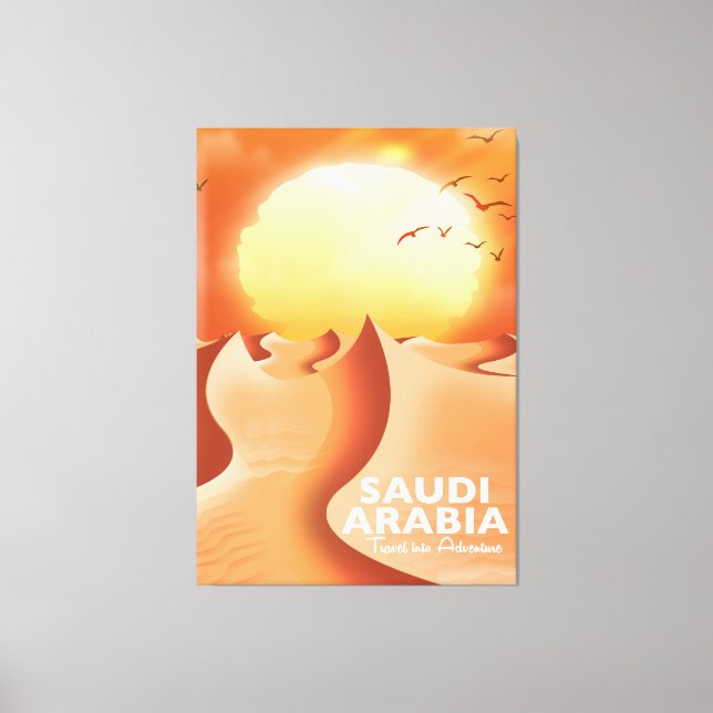 Saudiarabien flygplansaffisch canvastryck (Framsida)