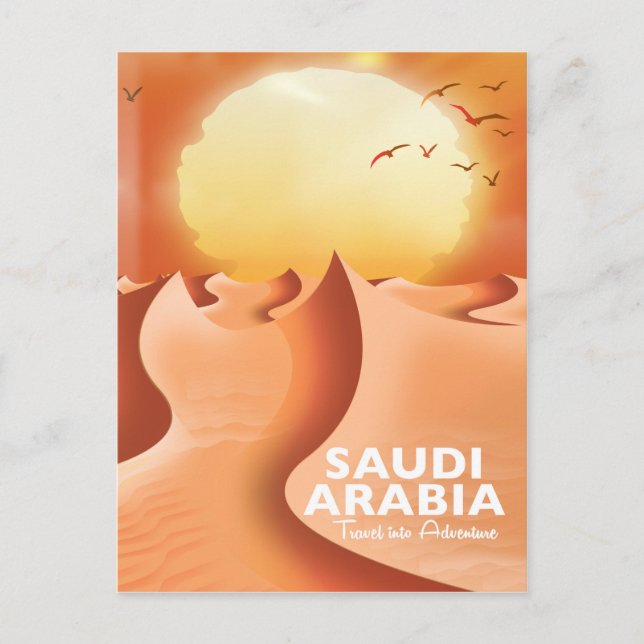Saudiarabien flygplansaffisch vykort (Framsida)