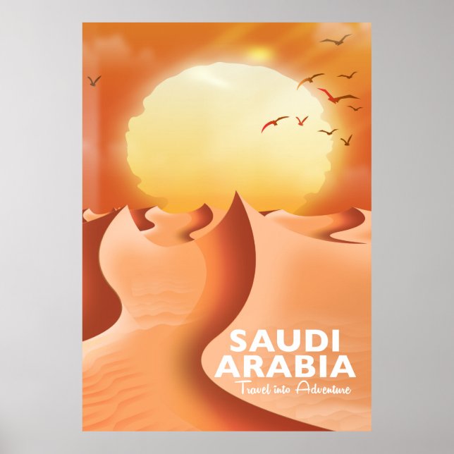 Saudiarabien flygplansresor affisch (Framsidan)
