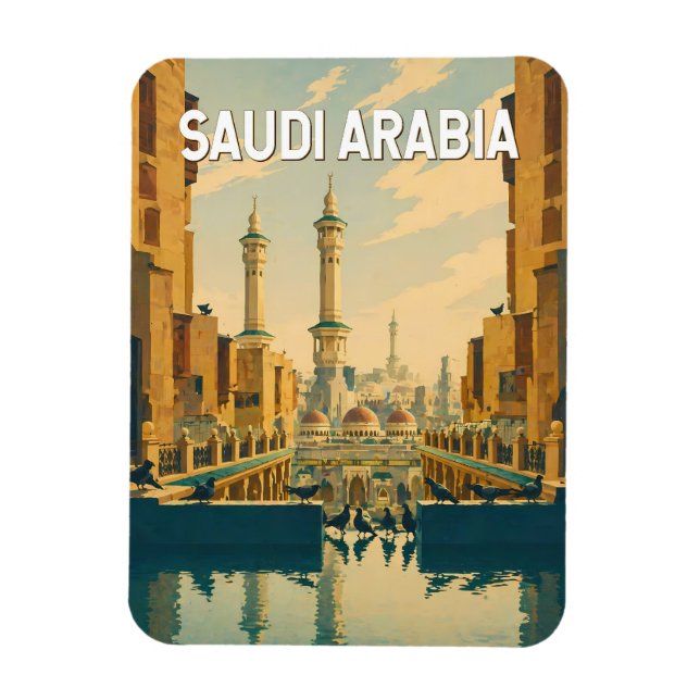 Saudiarabien Illustration Resa Konst Vintage Magnet (Vertikal)
