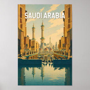 Saudiarabien Illustration Resa Konst Vintage Poster