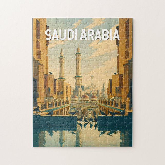 Saudiarabien Illustration Resa Konst Vintage Pussel (Vertikal)