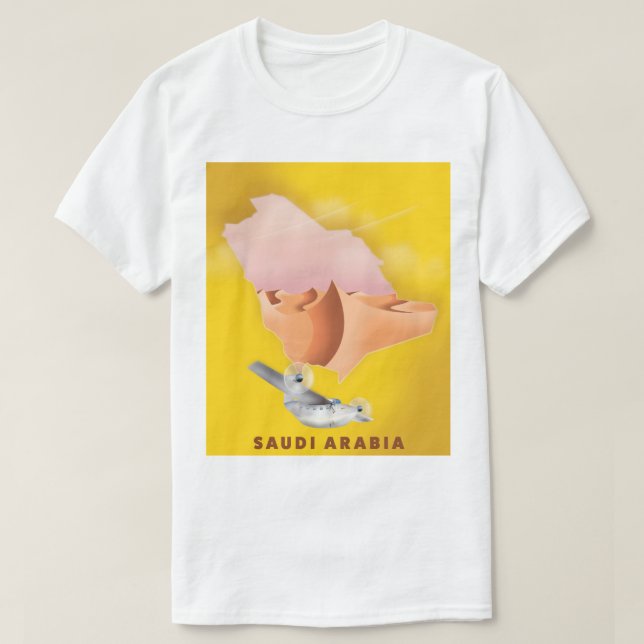 Saudiarabien illustrerade reseaffisch. t shirt (Design framsida)