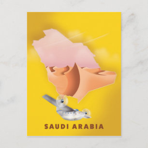 Saudiarabien illustrerade reseaffisch. vykort