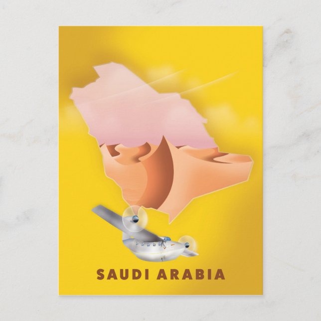 Saudiarabien illustrerade reseaffisch. vykort (Framsida)