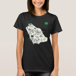 Saudiarabien Karta Hand Painting KSA Attraktion Ci T Shirt