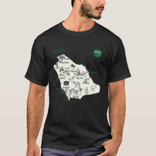 Saudiarabien Karta Hand Painting KSA Attraktion Ci T Shirt