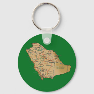 Saudiarabien karta Keychain Nyckelring