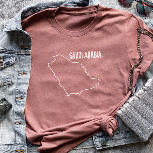 Saudiarabien Landkarta Arabien Arabisk Linjeform T Shirt