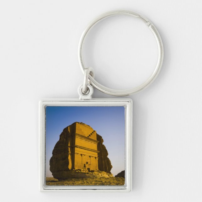 Saudiarabien, Madain Saleh, forntida 4 Fyrkantig Silverfärgad Nyckelring (Framsidan)
