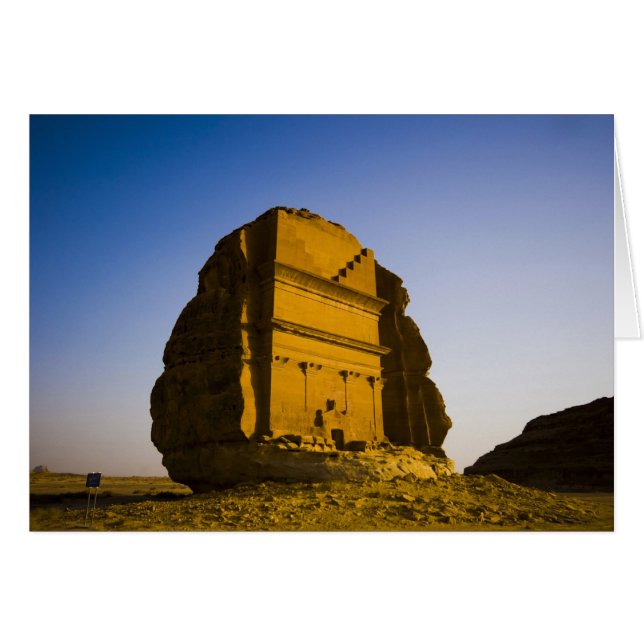 Saudiarabien, Madain Saleh, gammal 4 Hälsningskort (Framsidan Horizontal)
