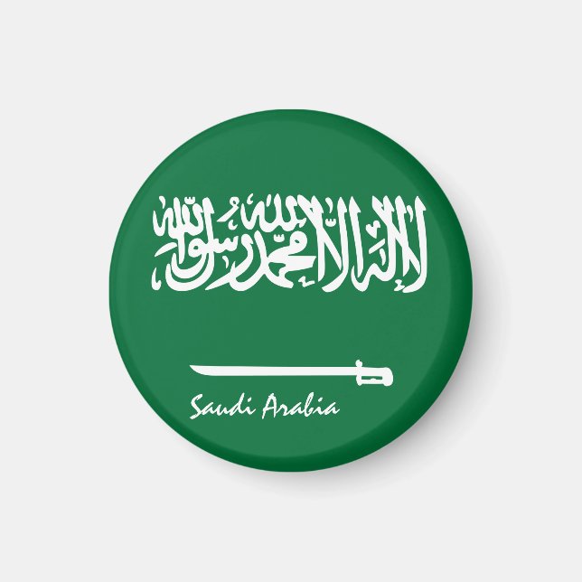 Saudiarabien och Saudiarabien, Flagga, helgdag/spo Magnet (Framsidan)