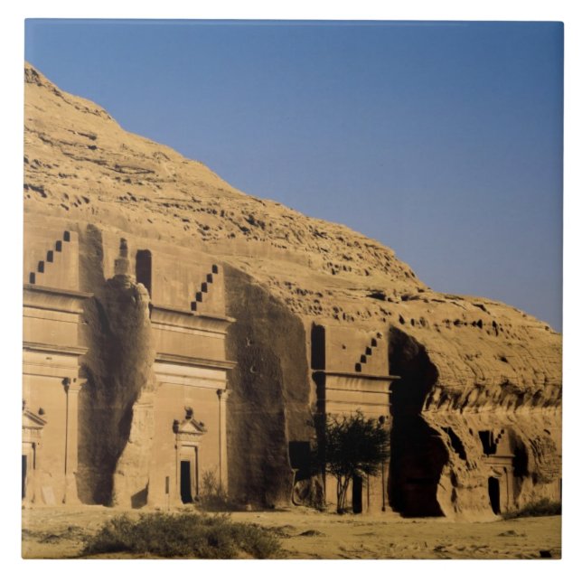 Saudiarabien plats av Madain Saleh, forntida 2 Kakelplatta (Framsidan)