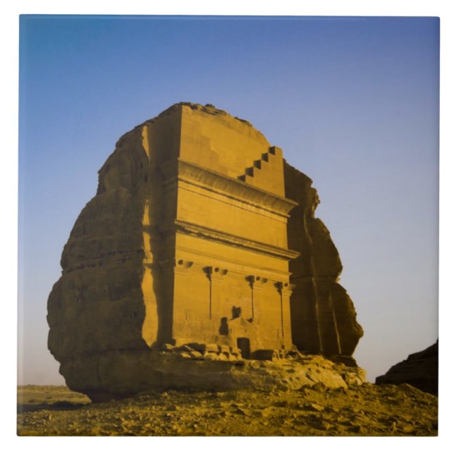 Saudiarabien plats av Madain Saleh, forntida 4 Kakelplatta (Framsidan)