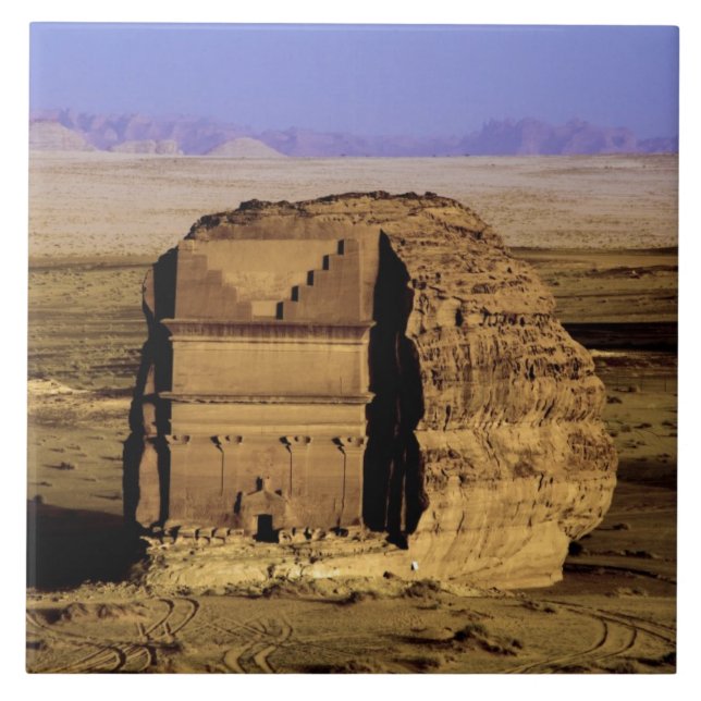 Saudiarabien plats av Madain Saleh som är forntida Kakelplatta (Framsidan)
