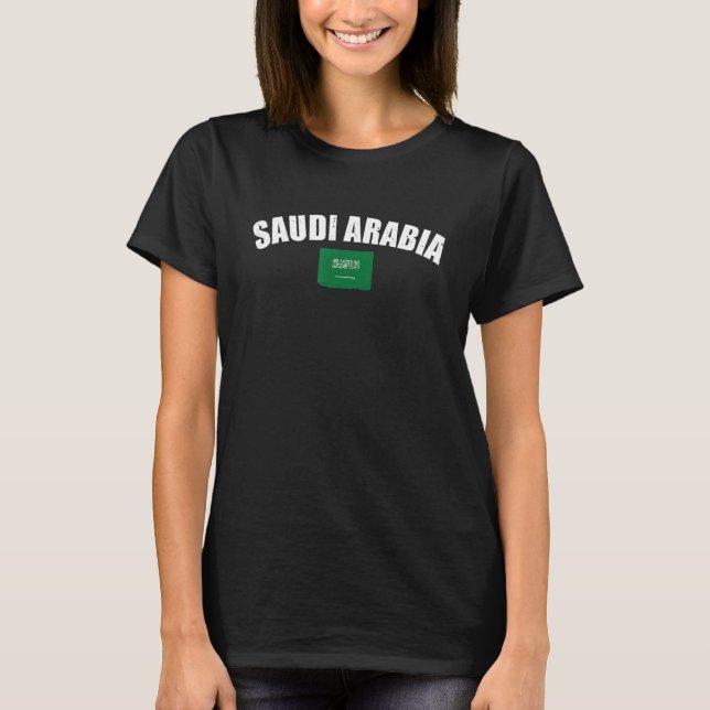 Saudiarabien Proud Saudiarabiska Flagga T Shirt (Framsida)