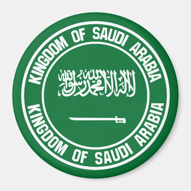 Saudiarabien Round Emblem Magnet (Framsidan)