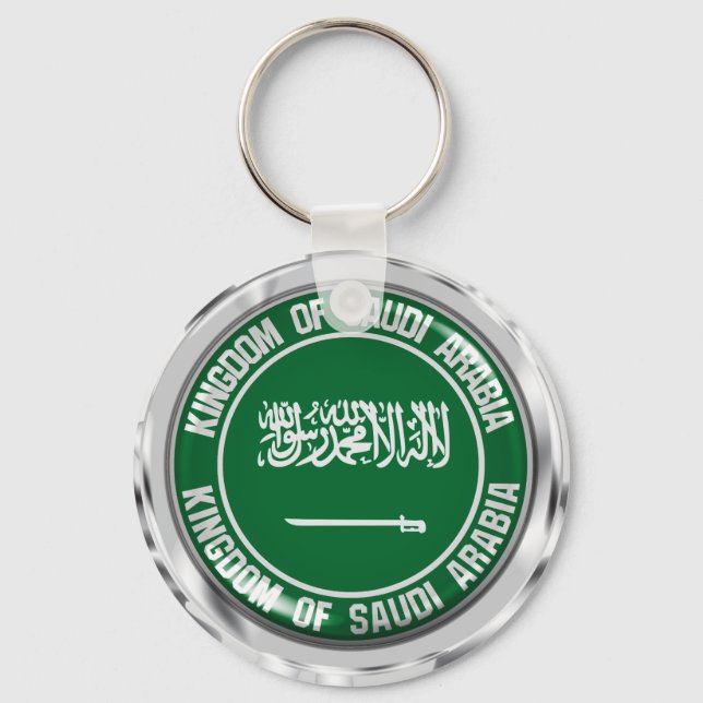 Saudiarabien Round Emblem Nyckelring (Framsida)