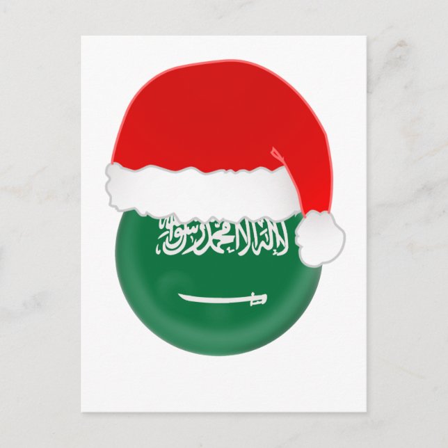 Saudiarabien Santa, flagga och hat Helg Vykort (Framsida)