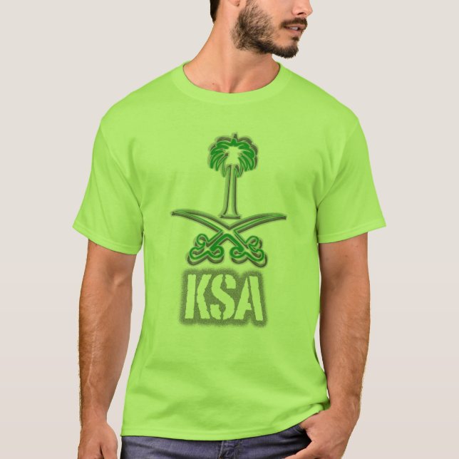 Saudiarabien symbolsسيفينونخلة t-shirt (Framsida)
