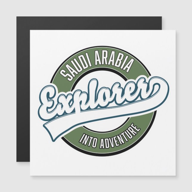 Saudiarabien upptäcktsresande i äventyrslogo (Fram/baksida)