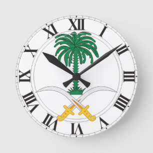 Saudiarabien vapensköld rund klocka