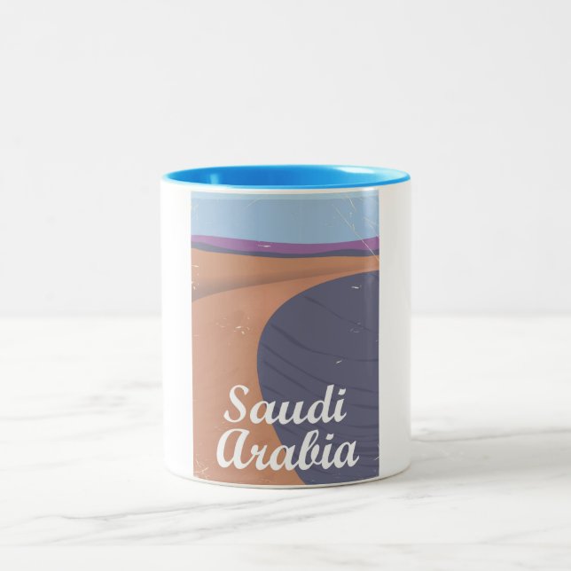 Saudiarabien vintage resaupplägg Två-Tonad mugg (Center)