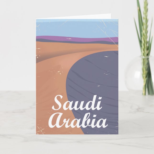 Saudiarabien vintage resor poster helgkort (Framsida)