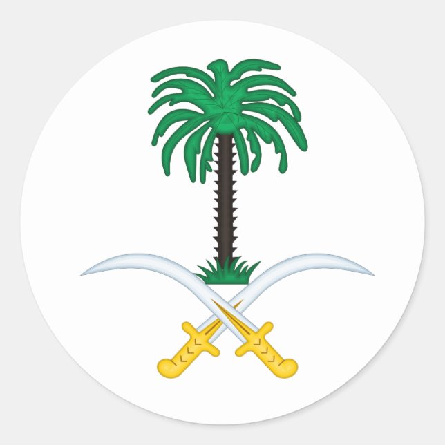 Saudiarabiens emblem runt klistermärke (Framsida)