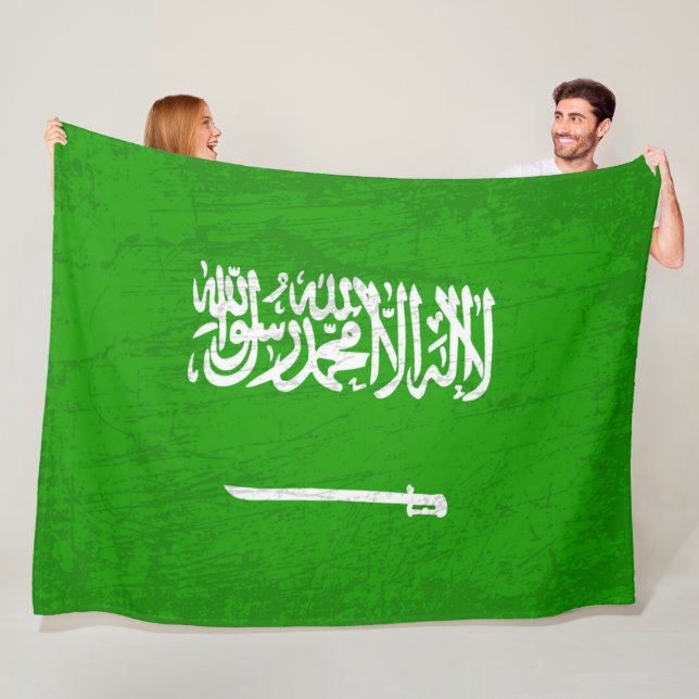 Saudiarabiens Flagga A-teatern för det saudiska ku Fleecefilt (På plats)