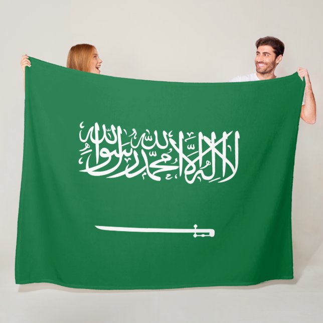 Saudiarabiens flagga fleecefilt (På plats)