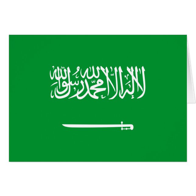 Saudiarabiens flagga hälsningskort (Framsidan Horizontal)