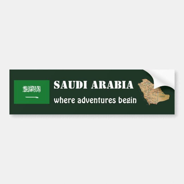 Saudiarabiens flagga + kart dekal (Framsidan)