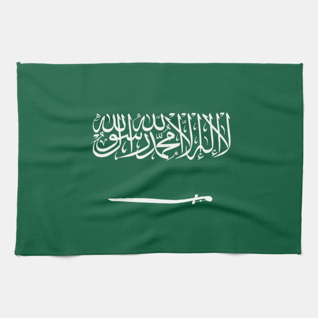 Saudiarabiens flagga kökshandduk (Horisontell)