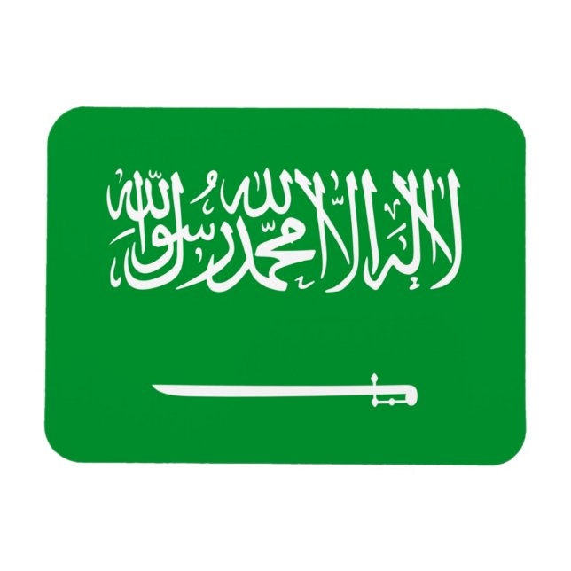 Saudiarabiens flagga magnet (Horisontell)