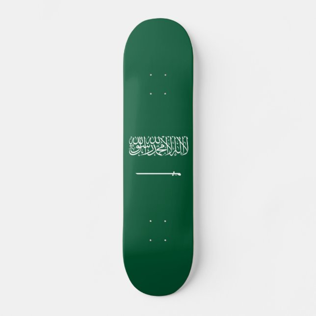 Saudiarabiens flagga mini skateboard bräda 18,5 cm (Framsida)
