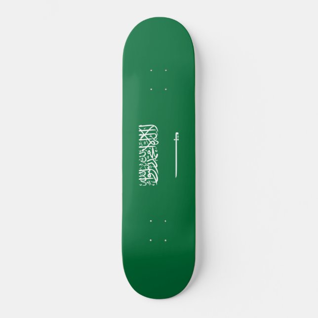 Saudiarabiens flagga mini skateboard bräda 18,5 cm (Framsida)