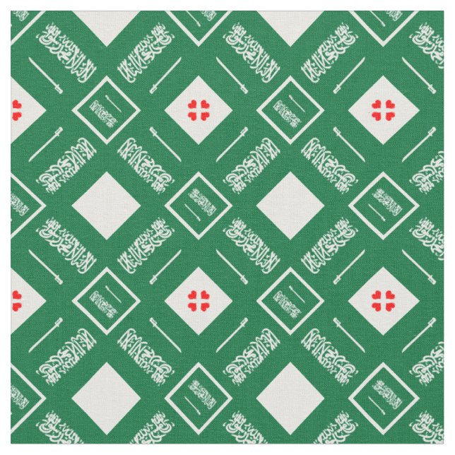 Saudiarabiens Flagga och Saudiarabiens Trendig Fab Tyg (Närbild)