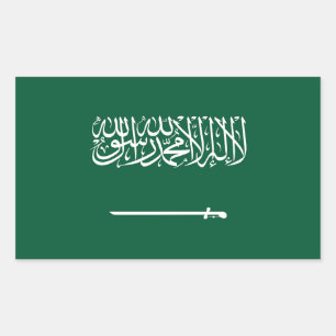 Saudiarabiens flagga rektangulärt klistermärke