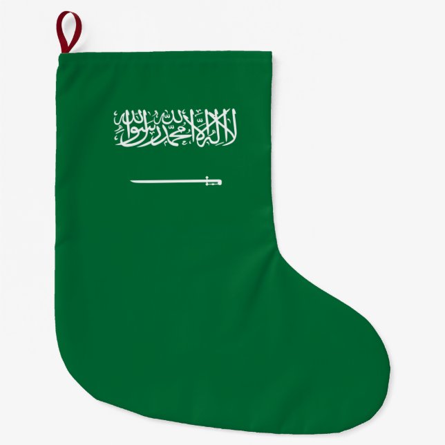 Saudiarabiens flagga stor julstrumpa (Framsidan)